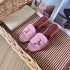 LP Cool Dragging Female 2023 Summer New Foreign Trade Sheep Anti Velvet Coarse Heel Middle Heel Dew Toe Pendant Fashionable Look Thin Slippers Trendy