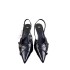 ZA New 2024 French High Heels with Pointed Shallow Mouth Cross Buckle and Strap Back, Barefoot Fashion Sandals for Women