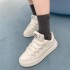 Miu's Thick soled Little White Shoes for Women 2023 Spring and Autumn New Casual Sports Shoes Round Head Color blocked Fashion Height increasing Board Shoes