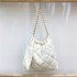 Korean women's bag autumn and winter new item, high-end small fragrance style diamond grid chain tote bag, cotton single shoulder garbage bag