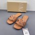 ZA2024 Summer New Product Women's Shoes Brown Flat Flat One Word Straw Hollow Square Head Open Toe Casual Versatile Flat Sandals