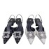 Spanish fashion brand 2024 summer new small fragrant style back strap high-heeled shoes with pointed thin heels and toe caps sandals