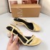 ZA2024 Autumn New Product Fashion Yellow Buckle Decoration Open toed Stiletto Shoes for Women Wearing Strap Sandals for Women