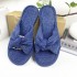 ZA2024 Summer New Women's Shoes Simple Blue Cowboy Fabric Bow Decoration Casual Versatile Flat Flat Women's Shoes