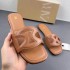 ZA2024 Summer New Product Women's Shoes Brown Flat Flat One Word Straw Hollow Square Head Open Toe Casual Versatile Flat Sandals