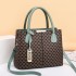 Simple retro printed handbag 2024 European and American fashionable women's bag large capacity shoulder crossbody bag hair replacement