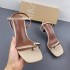 ZA2024 summer new square toe clip toe metal decoration sexy high heels casual one button thin heel sandals for women