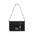 Small Fragrant Wind Wrinkle 2024 New Pearl Chain diamond grid crossbody MIU niche design light luxury leather small square bag