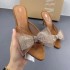 ZA2024 New French Summer Pointed Toe High Heel Shallow Bow Water Diamond Shining Decoration Rear Air Heel Sandals