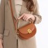 Light luxury niche retro saddle bag 2024 autumn new item, high-end fashion semi-circular shoulder crossbody bag, one piece hair replacement