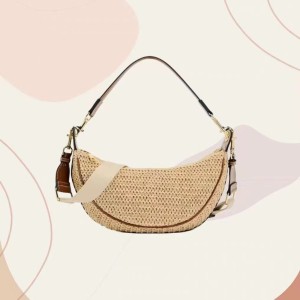 ZA Women's Bag Spring 2024 New Product Crescent Bag Versatile Casual Crossbody Bag Woven Underarm Bag Grass Woven Half Round Bag