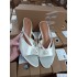 ZA2024 Women's Shoes Summer New Style New Chinese Pearl Sandals Women's Shoes Fashion Outerwear Middle Heel Coarse Heel Cool Slippers