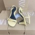 ZA Sandals 2024 Autumn New Fashionable Style Yellow Buckle Strap Open Toe Back Air Narrow Heel Sandals