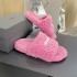 B's hairy slippers for women's outdoor wear 2022 new autumn and winter collection, thick soled embroidered, internet famous sheep cake woolen one line slippers for couples