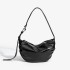 Cross border ZA women's bag 2024 new fashionable pop rock style black pleated bag, single shoulder hand-held armpit bag