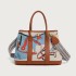 2025 Hot Selling Canvas Splicing Leather Garden Large Capacity Graffiti Painted Tote Bag Handheld Single Shoulder Crossbody Bag