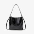 Z Home 2024 Autumn New Product Women's Bag Premium Texture Commuter Black Double Strap Single Shoulder Handheld Crossbody Bucket Bag