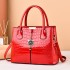 [Foreign Trade Women's Bag] Bright Leather Handbag 2024 Autumn/Winter New Stone Pattern Women's Bag Large Capacity Single Shoulder Crossbody Bag