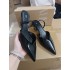 2024 Autumn New Product Black Pointed Toe Dew Heel Muller Shoes for Women's Fashion Casual High Heels