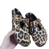 ZA Women's Shoes 2024 Autumn New Product Women's Shoes Leopard print Leather Round Head Trendy Thick Bottom Boken Shoes Daily Rest