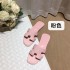 Cross border H Family Classic Adult Fashion Cool Slippers 2024 New Flat Flat Slippers for Women Wearing One Line Beach Foreign Trade