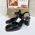 ZA new product 2024 autumn fashion square bow decoration fine belt professional casual slim heel high heels sandals for women