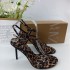 ZA2024 new leopard print high-heeled shoes with a one-piece temperament, slim heels, and exposed toes for women. Leopard print high-heeled fashion for women