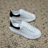 High version McQueen white shoes for women 2023 new thick soled shoes, leather height increasing jelly haze blue sports and leisure shoes