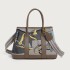 2025 Hot Selling Canvas Splicing Leather Garden Large Capacity Graffiti Painted Tote Bag Handheld Single Shoulder Crossbody Bag