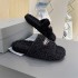 B's hairy slippers for women's outdoor wear 2022 new autumn and winter collection, thick soled embroidered, internet famous sheep cake woolen one line slippers for couples