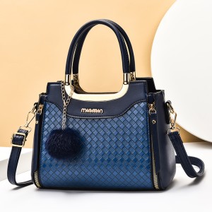 2024 new Korean version large capacity women's bag, fashionable and simple single shoulder crossbody bag, middle-aged mother bag, plaid temperament bag