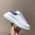 High version McQueen white shoes for women 2023 new thick soled shoes, leather height increasing jelly haze blue sports and leisure shoes