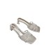 ZA series new product 2024 women's shoes silver mesh exposed heel thick heel casual high heels Mueller shoes for women wearing sandals