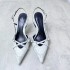 ZA New 2024 Spring/Summer Denim Shallow Mouth Strap Hollow Baotou Sexy Stiletto Fashion Sandals Muller Shoes