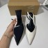 ZA New 2024 Autumn Coarse Heel Pointed Shallow Mouth High Heels Women's Bag Head Back Bare Heel Back Strap Sandals Women