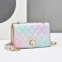 [Women's Bag] 2024 New Fashionable Small Fragrant Style Ling Grid Chain Bag Simple Style Women's Shoulder Bag