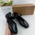 ZA women's shoes 2024 new autumn black lace buckle Mary Jane style flat ballet shoes flat heel round toe shallow mouth