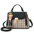 New Small Bag for Women 2024 Korean Edition New Trendy Fashion Girl Single Shoulder Crossbody Bag with Grid Pattern Small Square Bag, One Piece Hair Replacement