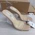 ZA2024 Spring New Product Transparent Alien High Heel Sandals for Women Rubber Coarse Heel Leather Casual One Line High Heel Shoes