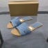 ZA New 2024 Summer Round Head Blue Cowboy Flat Slippers for Women's Casual Fashion Versatile Outerwear Beach Sandals