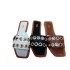 ZA2024 summer new metal buckle flat sandals for the public, fashionable square toe straight sandals for outdoor wear