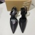 ZA's new 2024 summer pointed, thin heel, back strap high heels, women's shallow metal fashion, exposed heel sandals, women's fashion trend