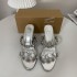 ZA High Heels 2024 Spring/Summer New Silver Versatile Water Diamond Strap Sandals French Style Casual Single Shoes for Women