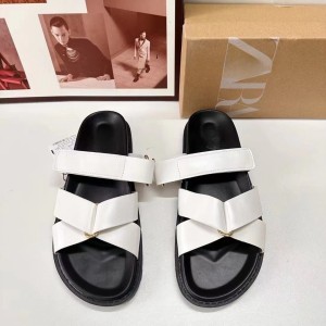 ZA Women's Shoes 2024 New Product Women's Shoes Retro Fashion Trendy Flat Sandals Cross Strap Outdoor Casual Beach Sandals