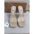 ZA2024 Summer New Product Transparent Alien High Heel Sandals for Women Rubber Coarse Heel Leather Casual One Line High Heel Shoes