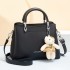 Fashion handbag women 2024 new casual women's shoulder bag large capacity soft leather multi-layer teddy bear pendant women's bag