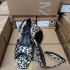 ZA New Product 2024 Summer Fashion Versatile Leopard Pattern Open Toe Thin Heel Short Heel Women's Shoes Fish Mouth Strap Sandals