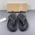 ZA2024 summer new women's shoes black herringbone clip toe back strap flat bottom versatile casual sandals for women