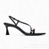 ZA2024 Autumn New Women's Shoes Black Strap Fashion High Heels Pointed Rear Tripping Strap Thin Heels Fashion Sandals