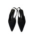 ZA2024 Autumn New High Heels Pointed Black Beads Middle Heels Thin Heels Women's Sandals Small Fragrant Style Women's Shoes